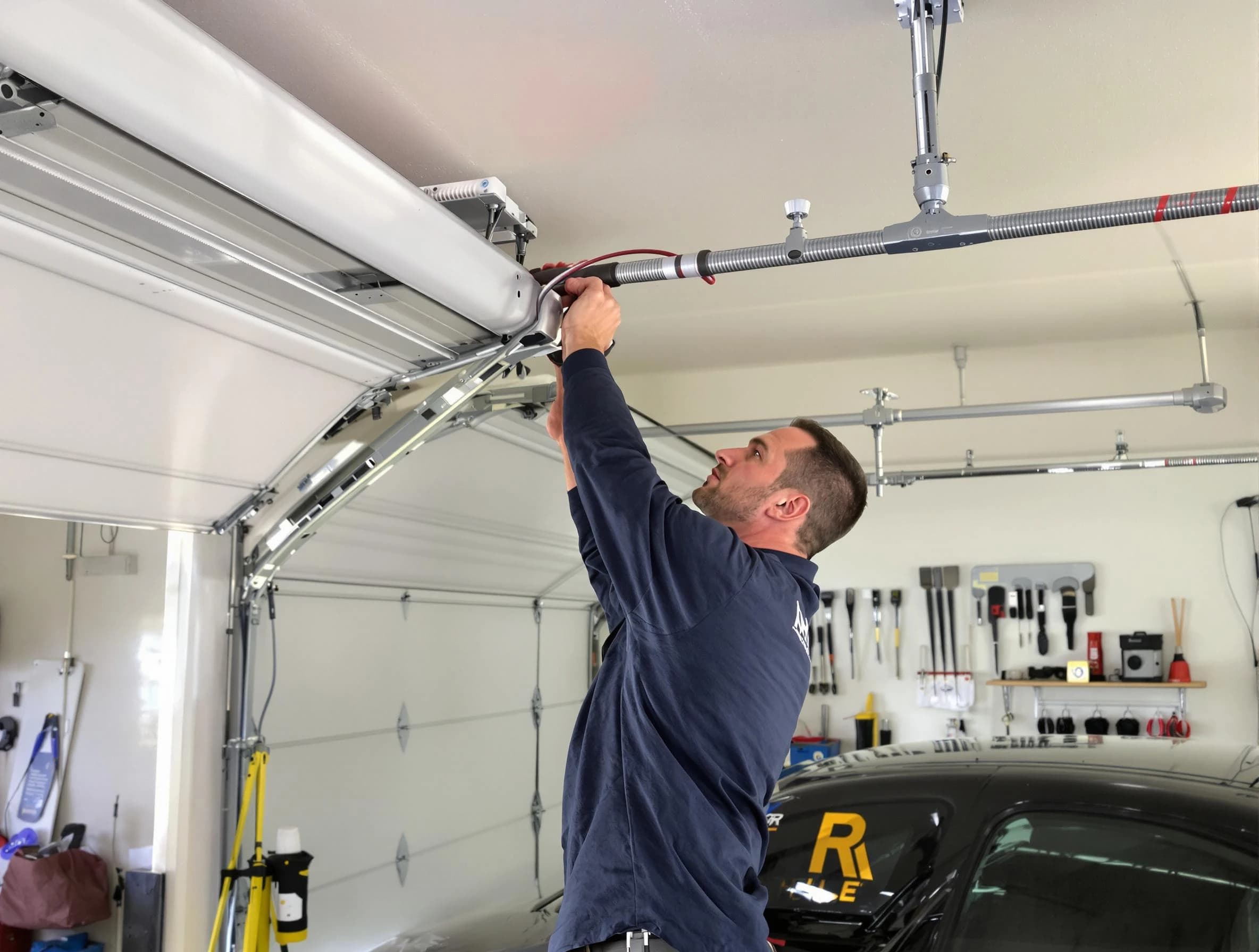 Penn Hills Garage Door Repair technician performing garage door cable repair in Penn Hills