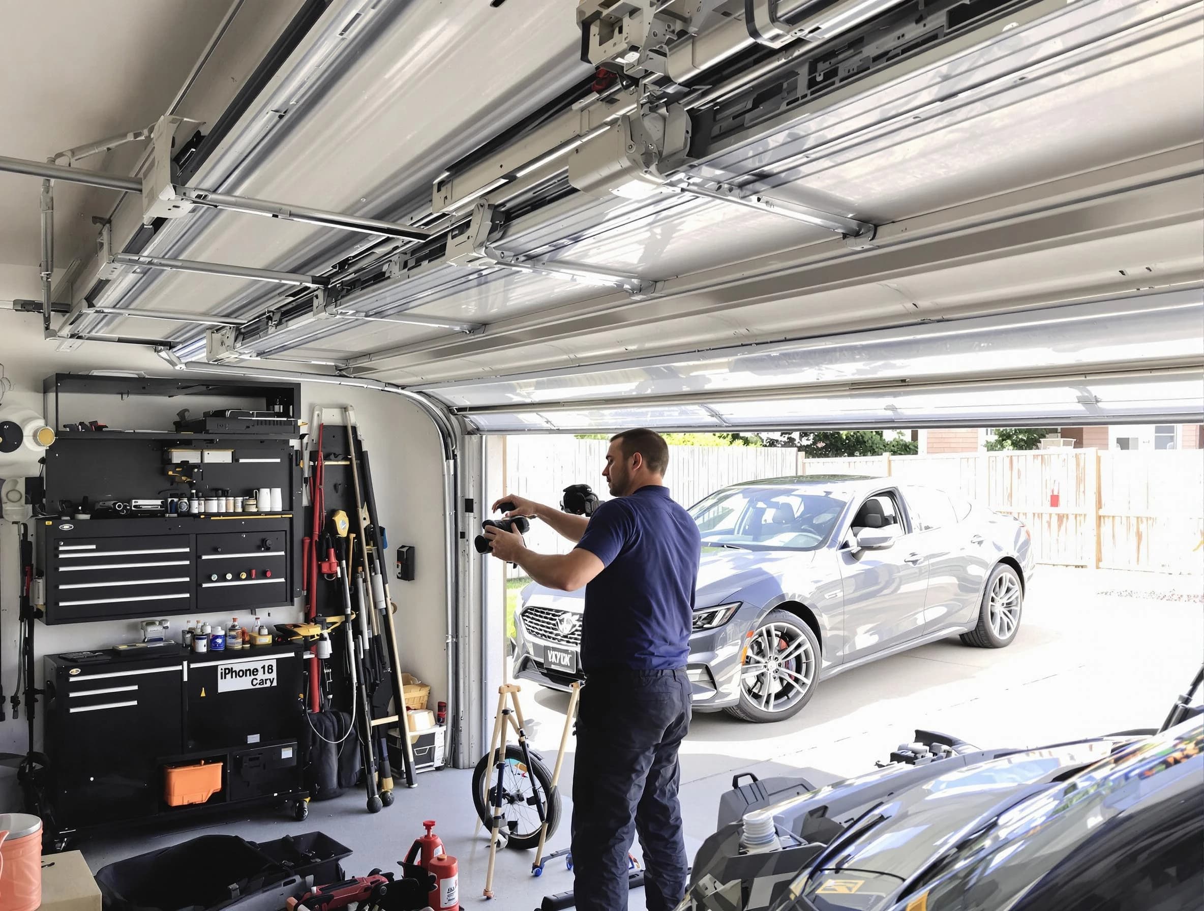Penn Hills Garage Door Repair technician fixing noisy garage door in Penn Hills