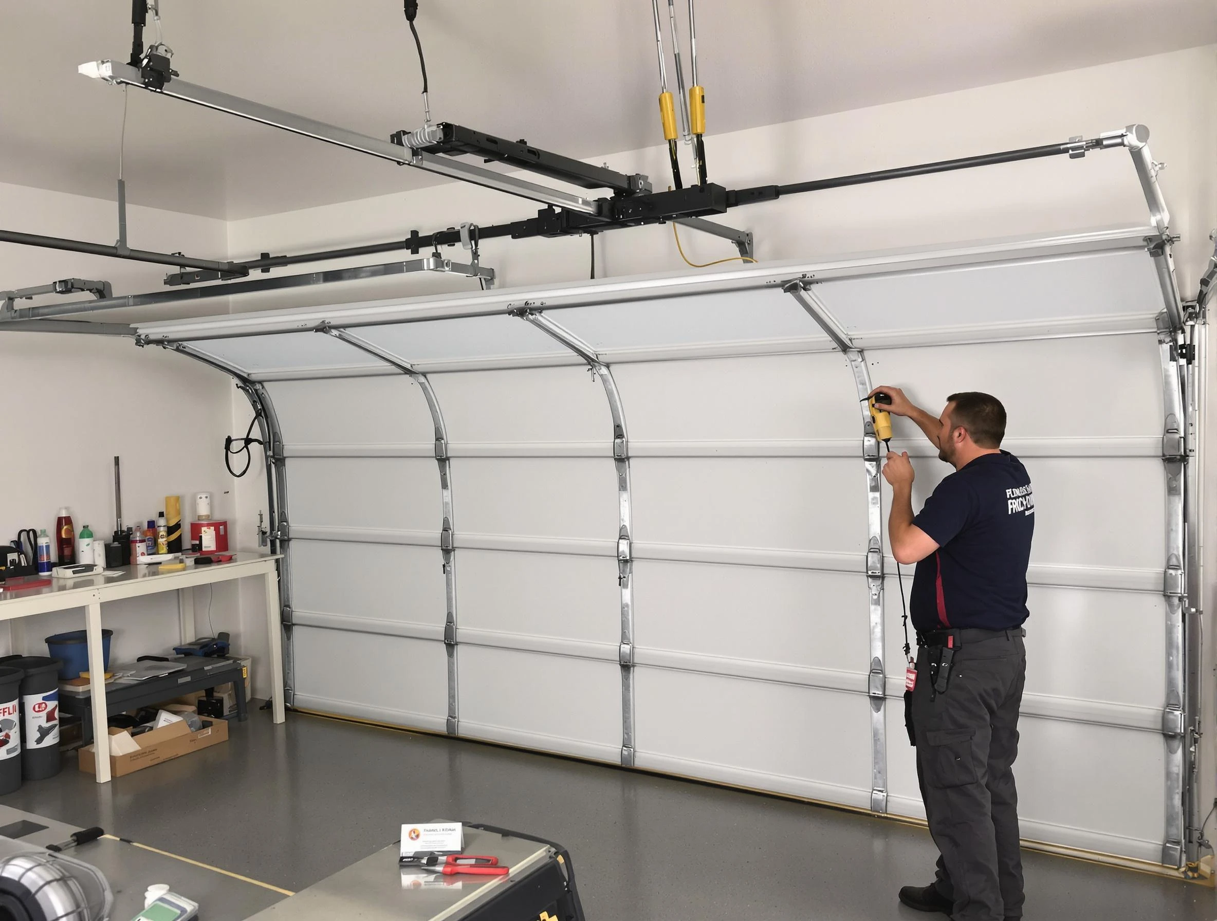 Penn Hills Garage Door Repair certified technician performing overhead door system repair in Penn Hills