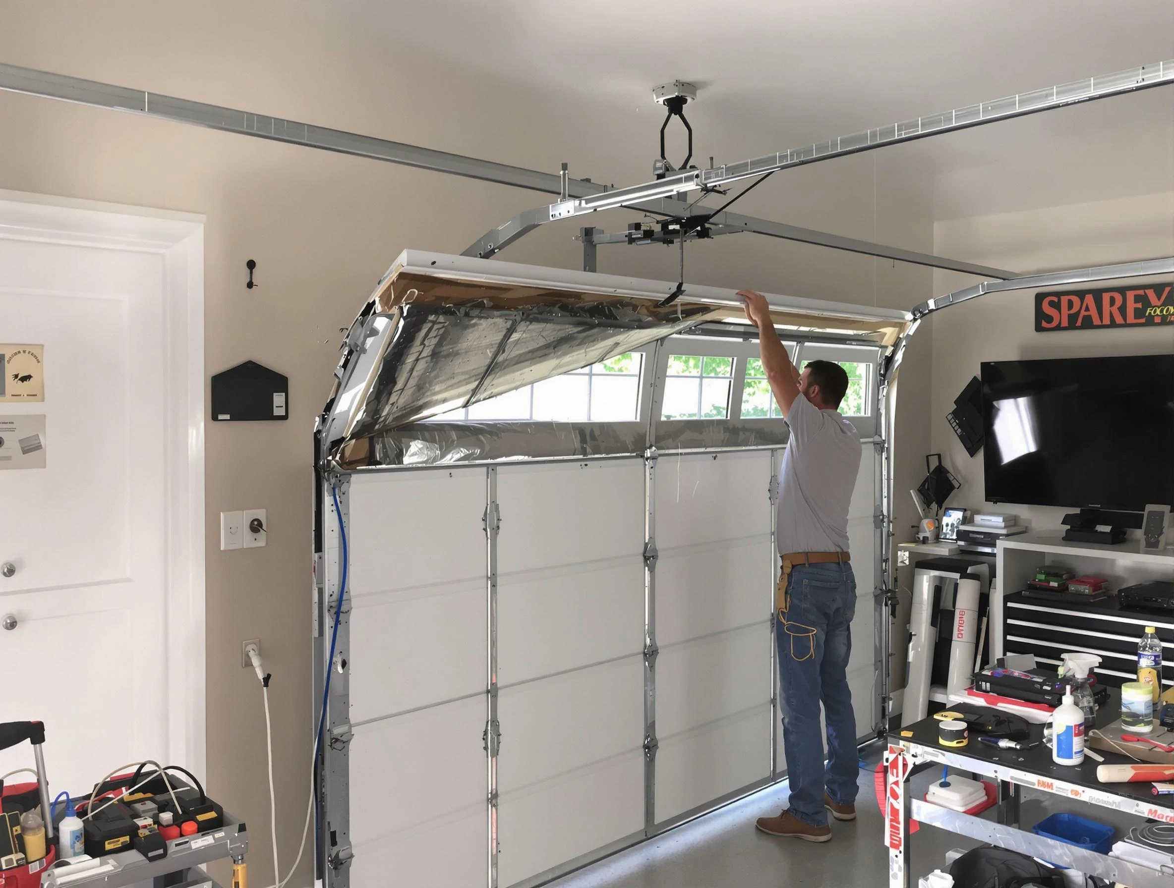 Garage door section replacement by Penn Hills Garage Door Repair in Penn Hills